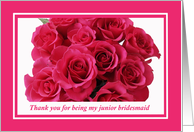 Junior Bridesmaid Thank You Card -- Rose Bouquet card