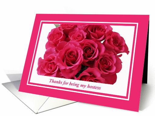 Hostess Thank You Card -- Rose Bouquet card (160633)