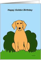 Golden Birthday Card -- Golden Retriever card