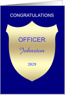 Police Academy Gold Badge Graduation card