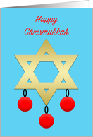 Interfaith Happy Chrismukkah Star of David and Ornaments card