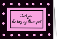 Flower Girl Thank You -- Pink Polka Dots card