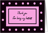 Hostess Thank You -- Pink Polka Dots card