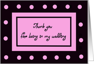 Wedding Party Thank You -- Pink Polka Dots card