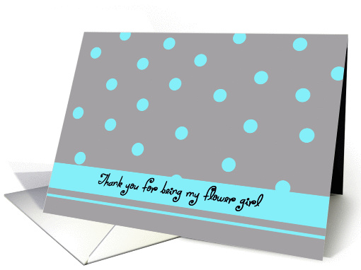 Flower Girl Thank You Card -- Aqua Polka Dots card (188880)