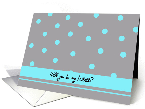 Hostess Card -- Aqua Polka Dots card (188902)