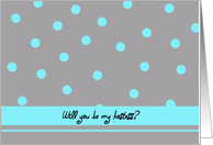 Hostess Card -- Aqua Polka Dots card