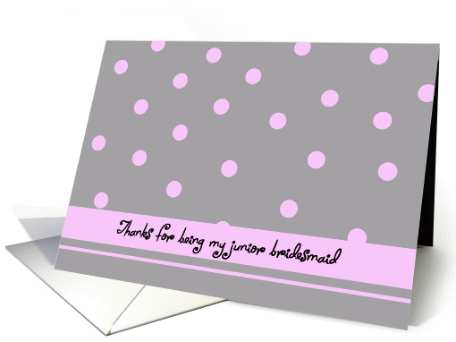 Junior Bridesmaid Thank You Card -- Light Pink Polka Dots card