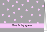 Hostess Thank You Card -- Light Pink Polka Dots card