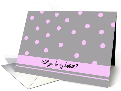 Hostess Card -- Light Pink Polka Dots card (189432)