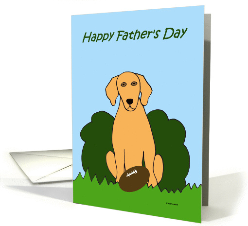 Fathers Day Card from the Dog -- Golden Fun card (191107)