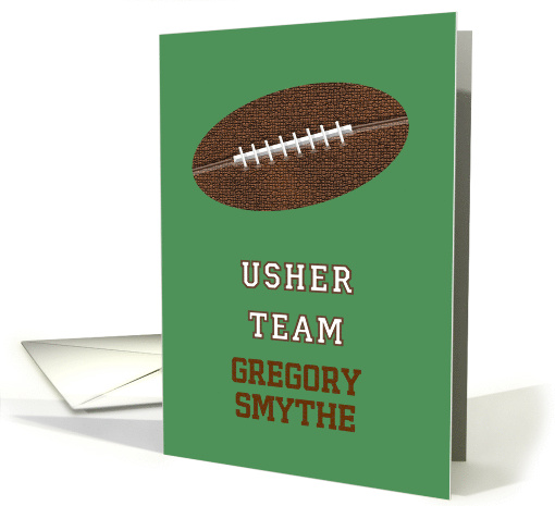 Personalized Football Will You Be My Usher card (1961320)