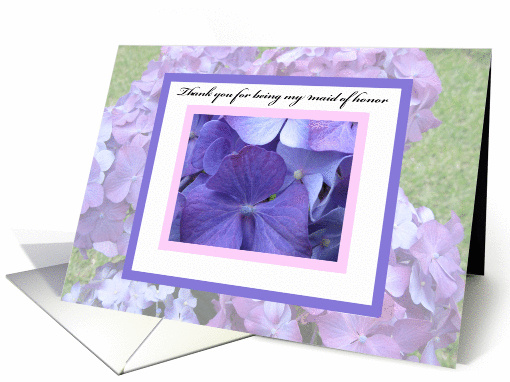 Maid of honor thank you card -- Hydrangea Blossoms card (199640)