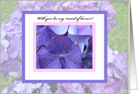 Maid of honor card -- Hydrangea Blossoms card