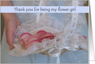 Flower Girl Thank You -- Basket of Petals card