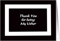 Usher Thank You Card -- Black and White Graphic card