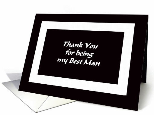 Best Man Thank You Card -- Black and White Graphic card (204496)