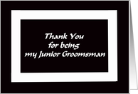 Junior Groomsman Thank You Card -- Black and White Graphic card