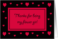 Flower Girl Thank You Card -- Hearts card
