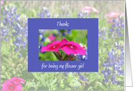 Flower Girl Thank You Card -- Bluebonnets & Phlox card