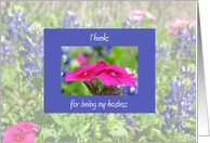 Hostess Thank You Card -- Bluebonnets & Phlox card
