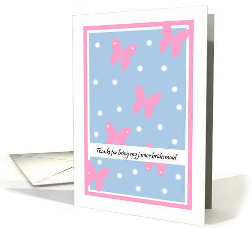 Junior Bridesmaid Thank You Card -- Pink Butterflies card (208482)