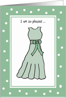 Matron of Honor Thank You -- Sweet Dreams in Green card