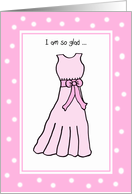 Junior Bridesmaid Thank You -- Sweet Dreams in Pink card