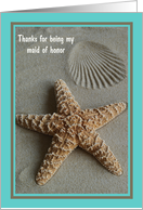 Maid of Honor Thank You Card -- Aqua Beach Theme card