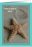 Hostess Thank You Card -- Aqua Beach Theme card