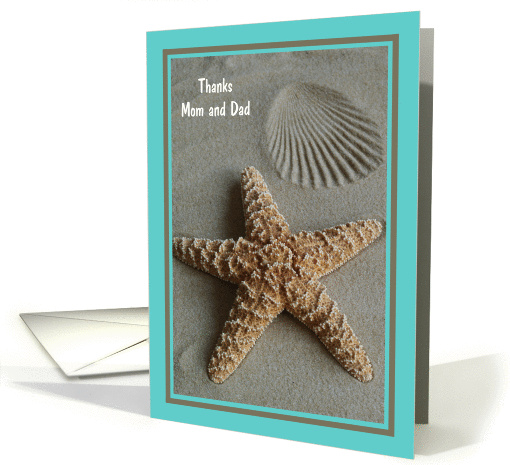 Thank You Mom and Dad -- Aqua Beach Theme card (212330)