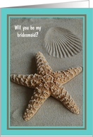 Bridesmaid Card -- Aqua Beach Theme card