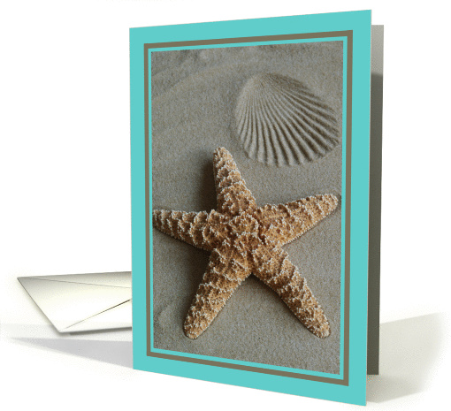 Starfish in the Sand -- Beach Note card (212672)
