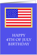 4th of July Birthday -- Flag card