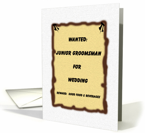 Junior Groomsman Card -- Wanted Poster card (214878)