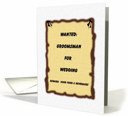 Groomsman Card -- Wanted Poster card (214880)