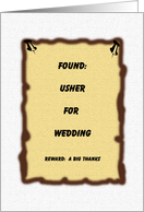 Usher Thank You Card -- Found Poster card