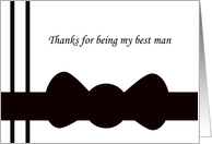 Best Man Thank You Card -- Black Bow tie card