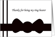 Ring Bearer Thank You Card -- Black Bow tie card