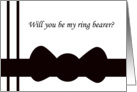 Ring Bearer Card -- Black Bow tie card
