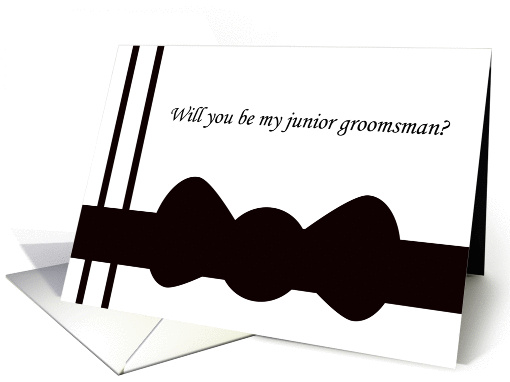 Junior Groomsman Card -- Black Bow tie card (217218)