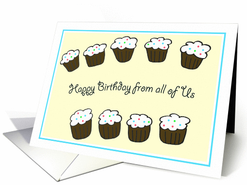 Group Birthday Card -- Cupcakes card (217757)