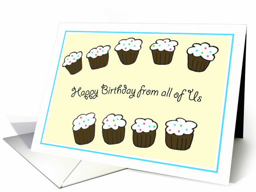 Group Birthday Card -- Cupcakes card (217757)