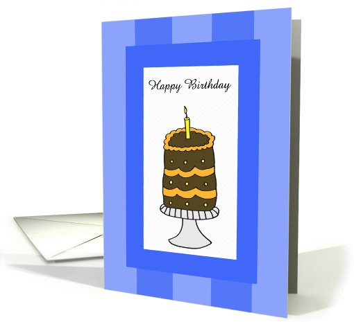 General Birthday Card -- Blue Birthday Cake card (218695)