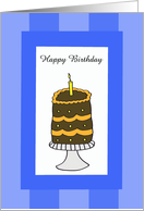 General Birthday Card -- Blue Birthday Cake Card