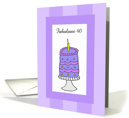 40th Birthday Card -- Fabulous 40 in Purple card (218715)