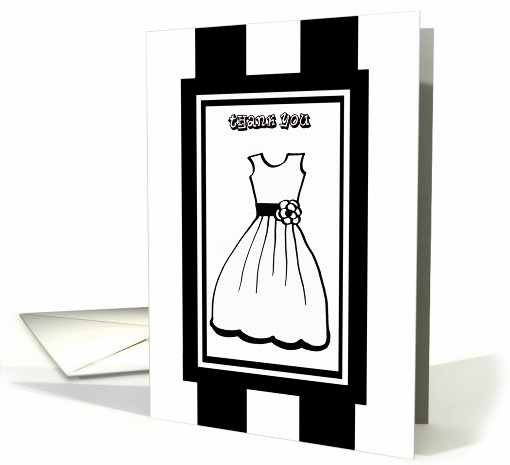 Flower Girl Thank You Card - Black and White Theme Wedding card