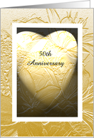 50th Anniversary Invitation -- Heart of Gold card