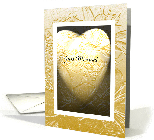 Just Married Announcement -- Heart of Gold card (230929)
