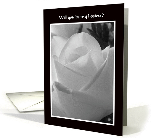 Hostess Card -- Black and White Rose Design card (238493)